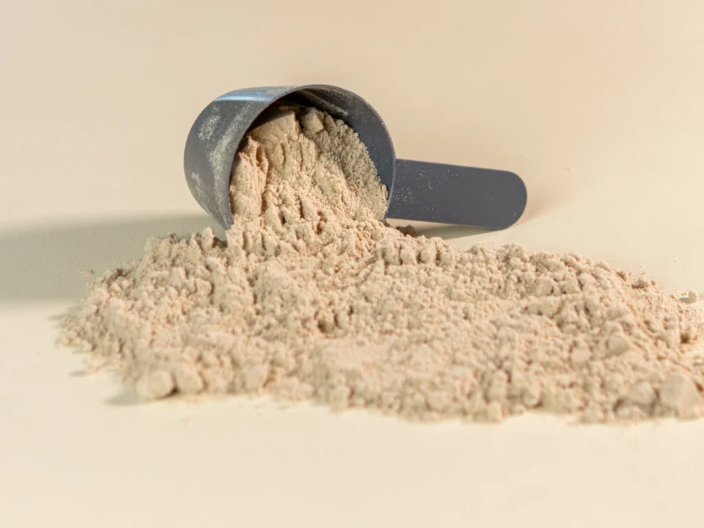 A scoop of protein powder